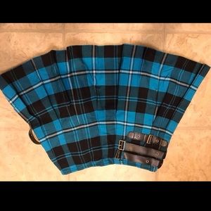 Blue plaid skort